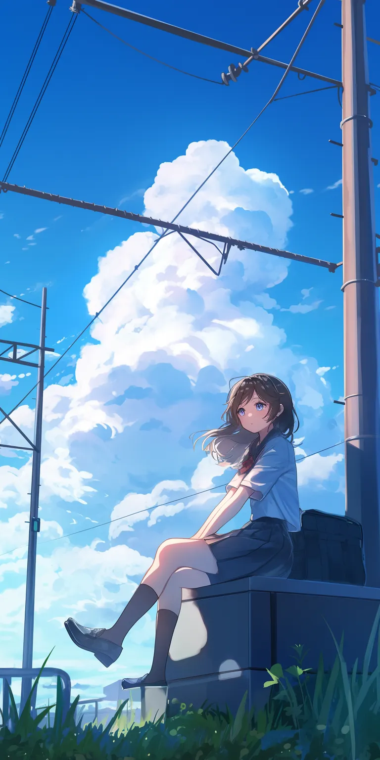 anime desktop wallpaper 4k sky, lofi, hyouka, mirai, outside