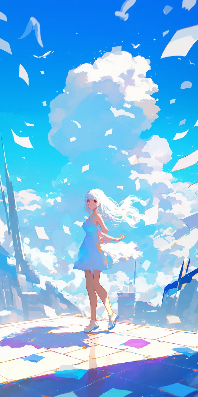 aesthetic wallpaper anime sky, aqua, wonderland, lockscreen, sailor
