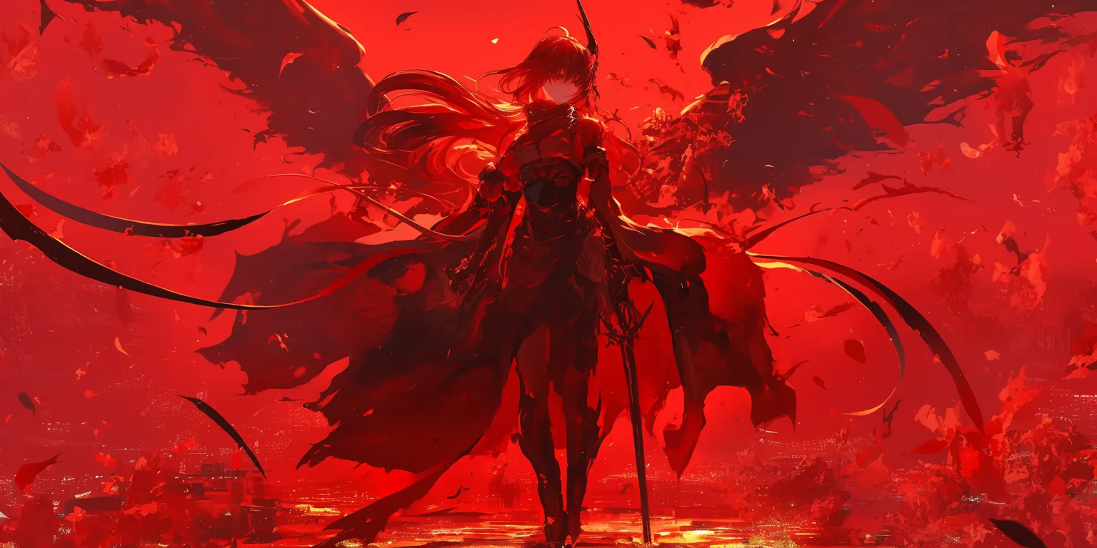 red anime wallpaper red, overlord, akame, alucard, berserk