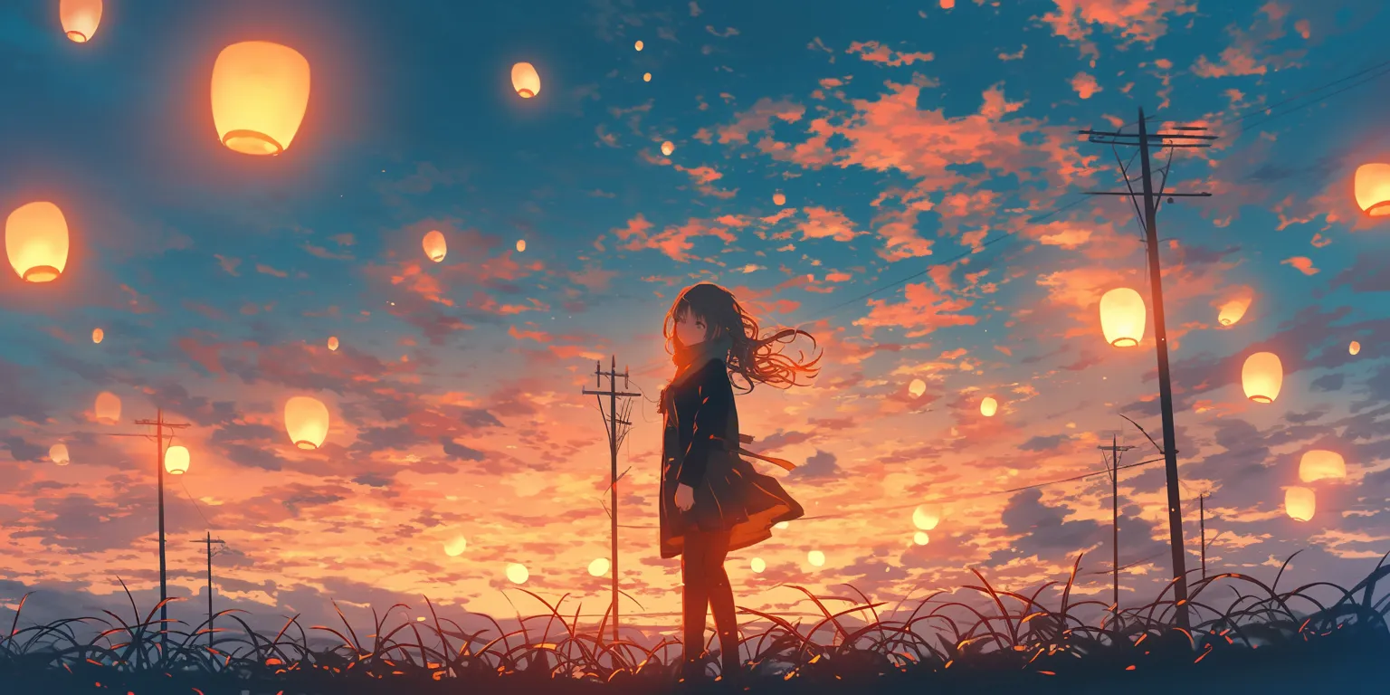 japanese anime wallpaper sky, sunset, mirai, ghibli, bocchi