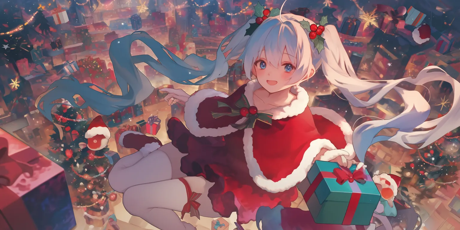 christmas anime wallpaper christmas, xmas, aqua, suzuya, 2560x1440