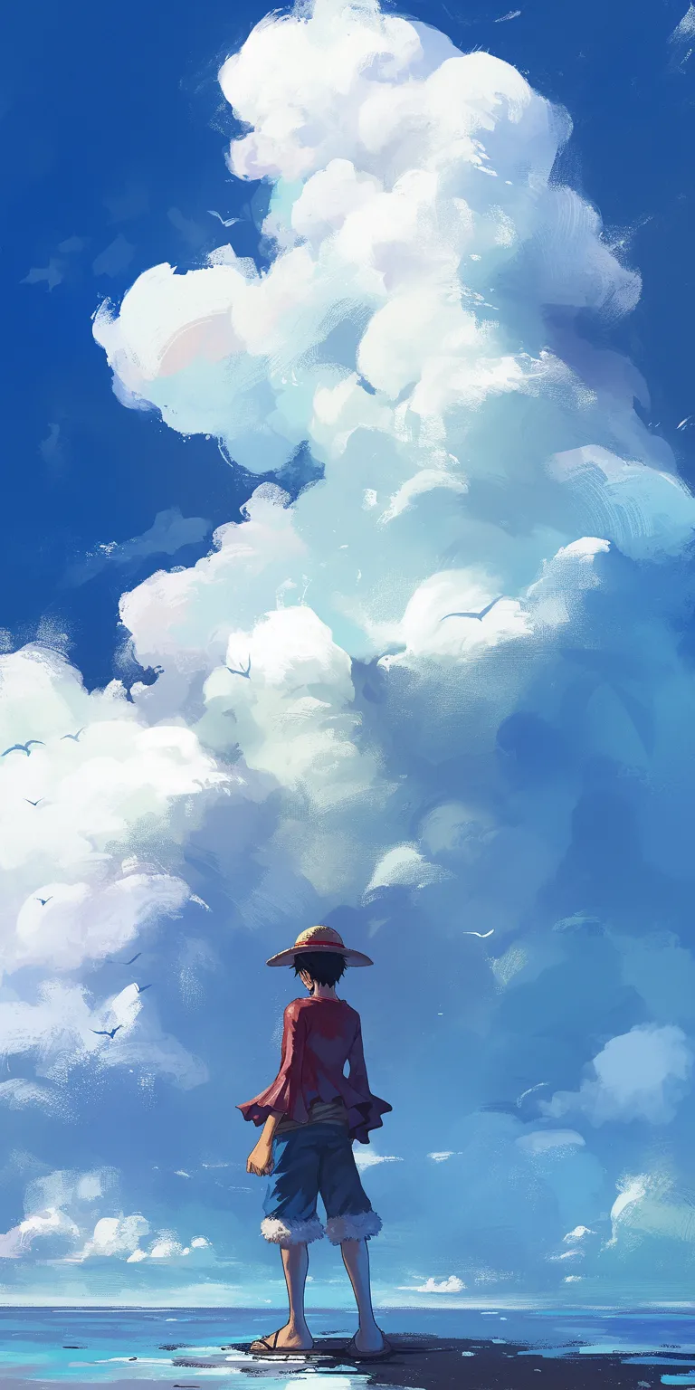 one piece iphone wallpaper sky, flcl, ghibli, luffy, champloo
