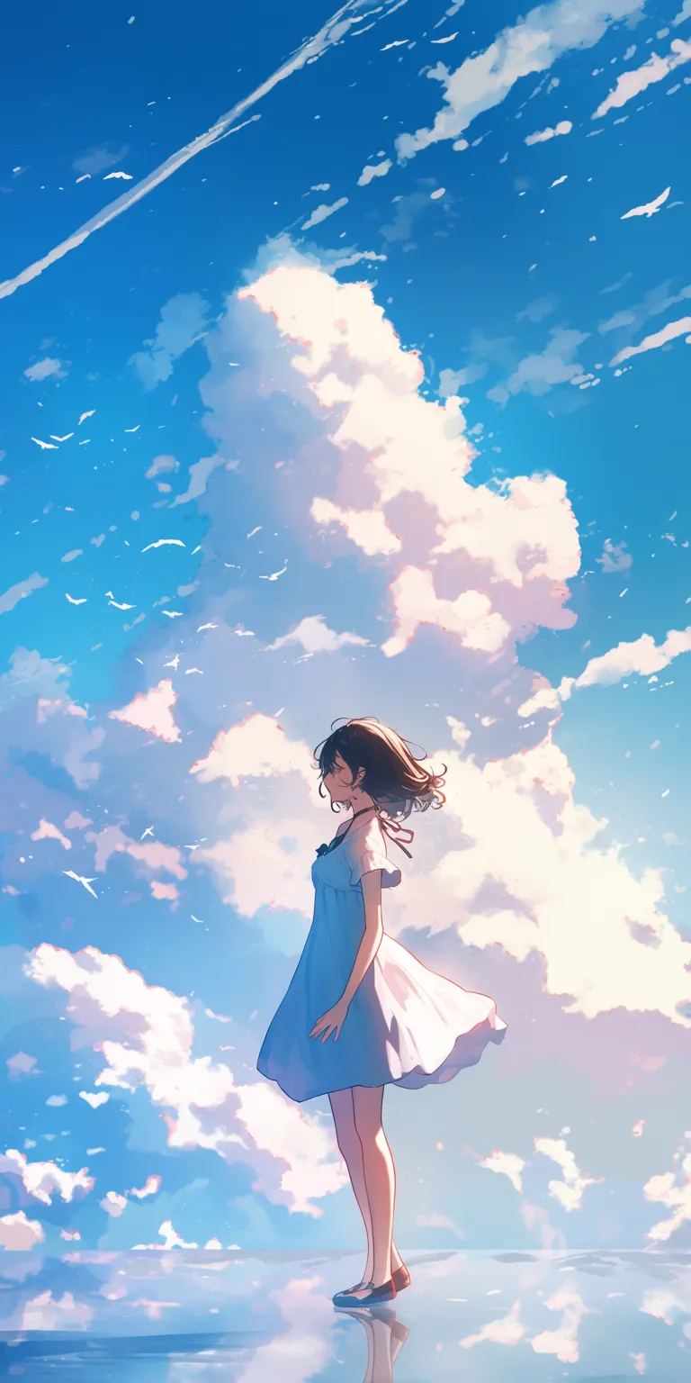 aesthetic wallpaper anime sky, ciel, ghibli, lockscreen, wonderland