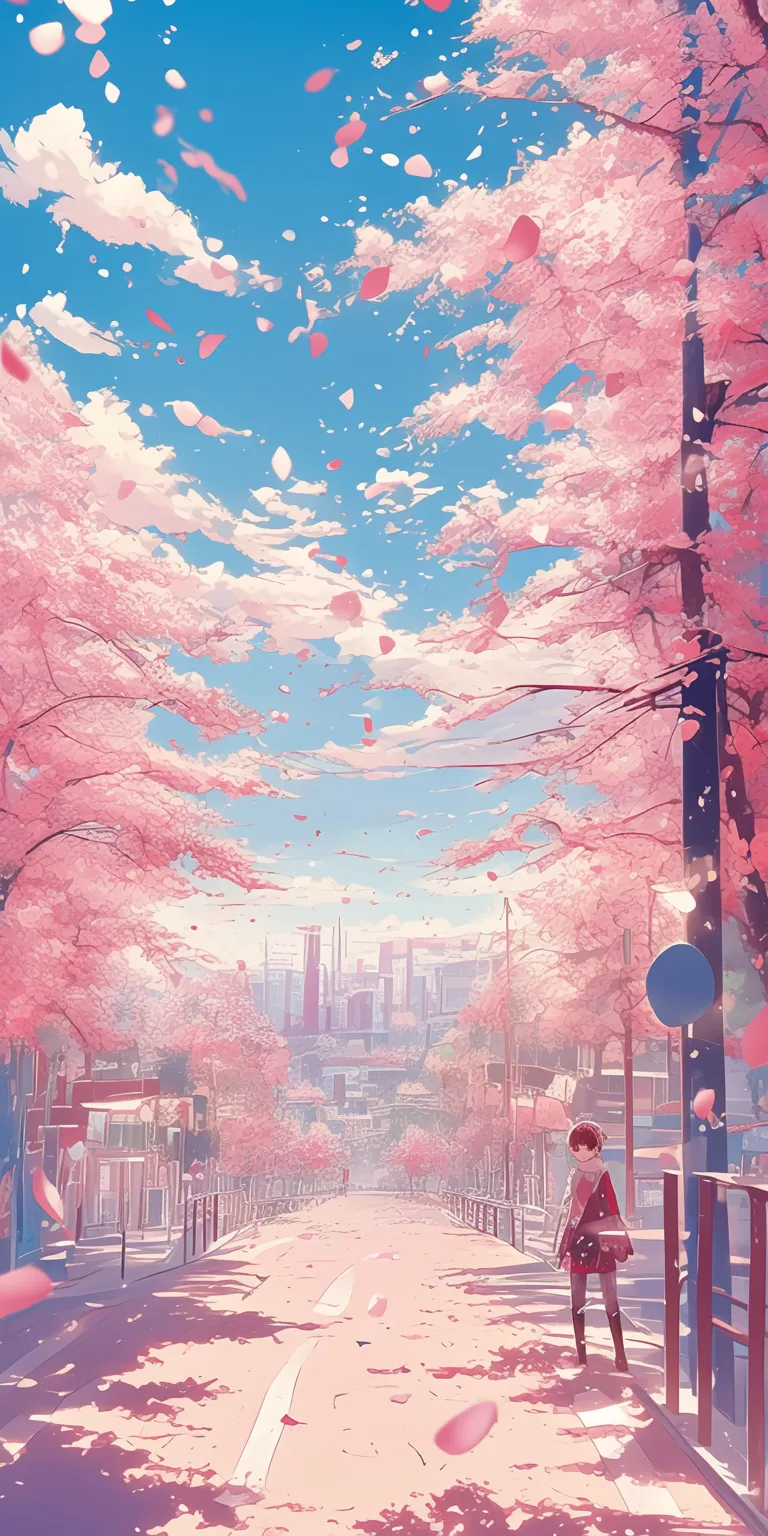pink anime background sakura, tokyo, lofi, japan, ghibli
