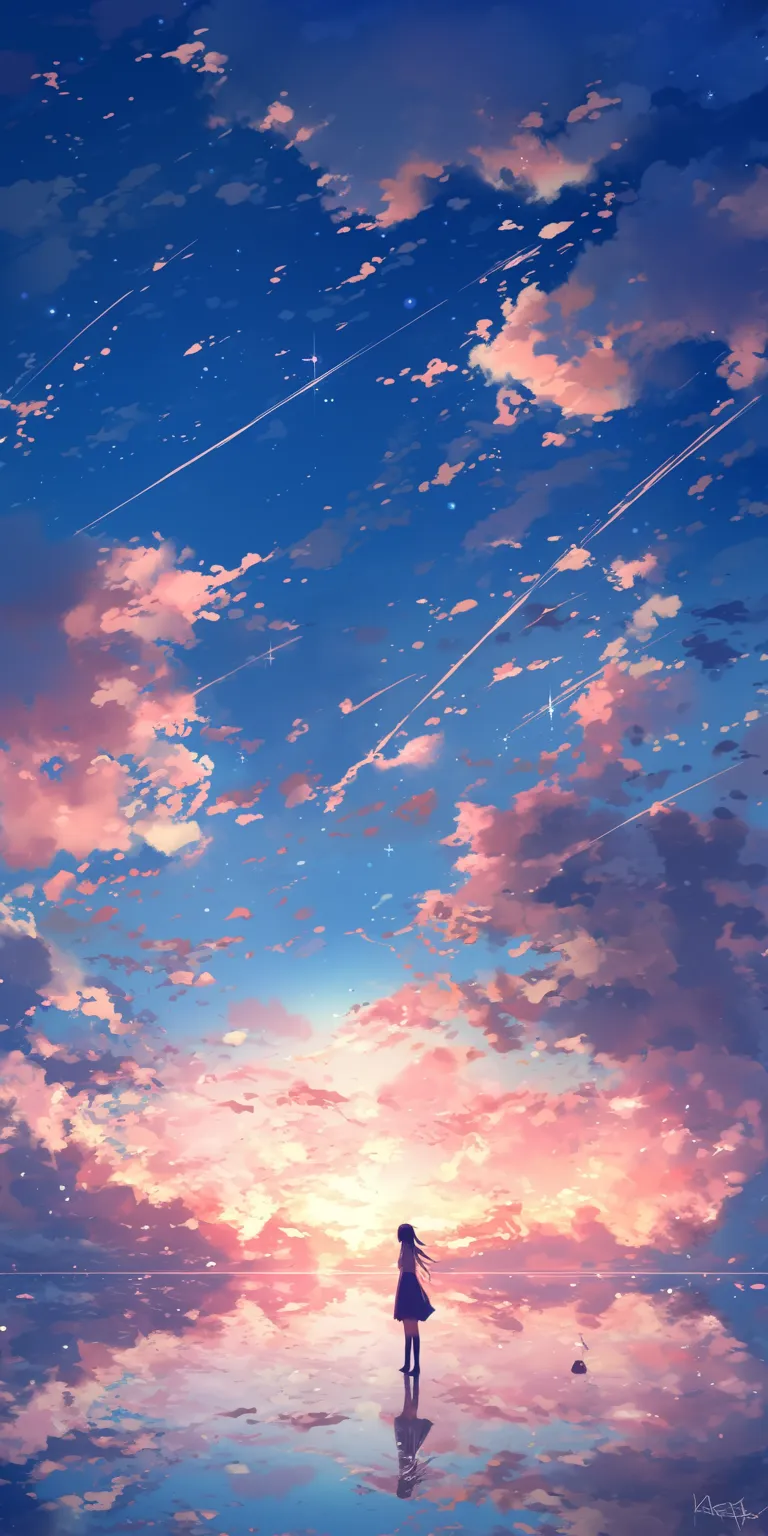 anime background wallpaper sky, ciel, 2560x1440, 3440x1440, sunset