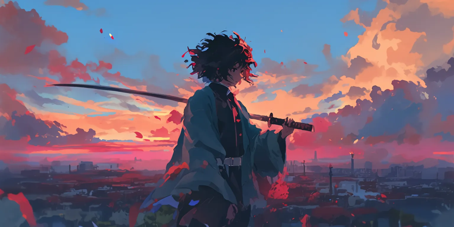 anime wallpaper lock screen champloo, flcl, kimetsu, samurai, mononoke