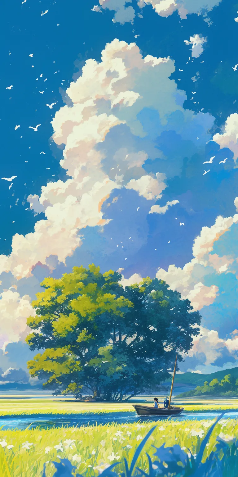 studio ghibli iphone wallpaper sky, ghibli, mushishi, yuujinchou, forest