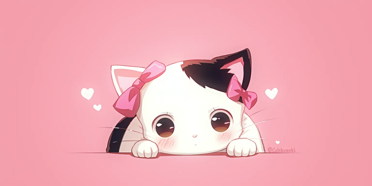 cute cat wallpaper cartoon kawaii, chibi, kitty, bocchi, haru