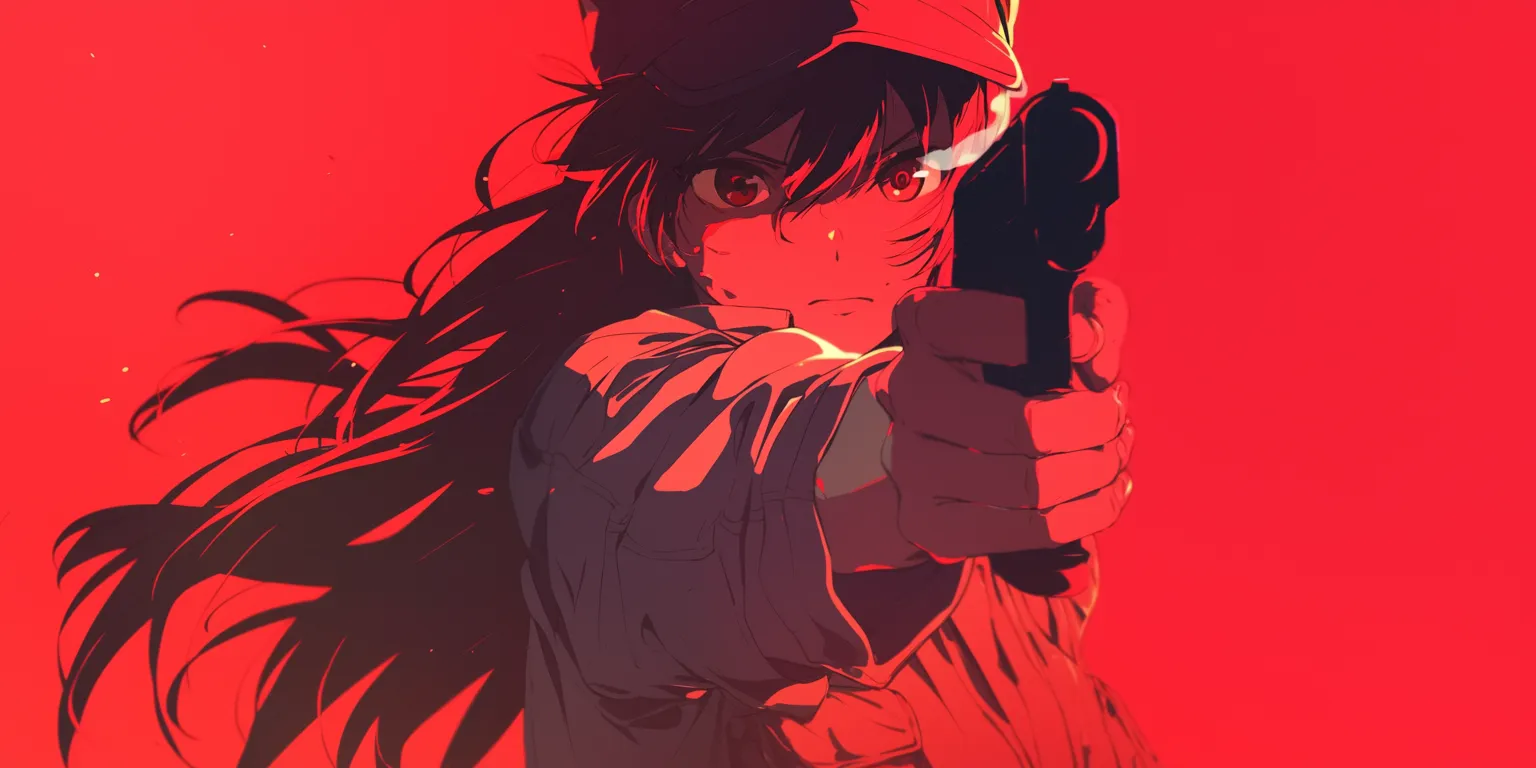 red anime wallpaper hellsing, akame, yumeko, detective, revy