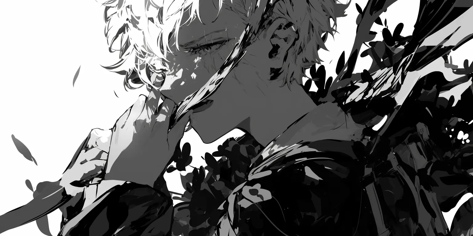 black and white anime wallpaper smoker, brook, kaneki, garou, killua