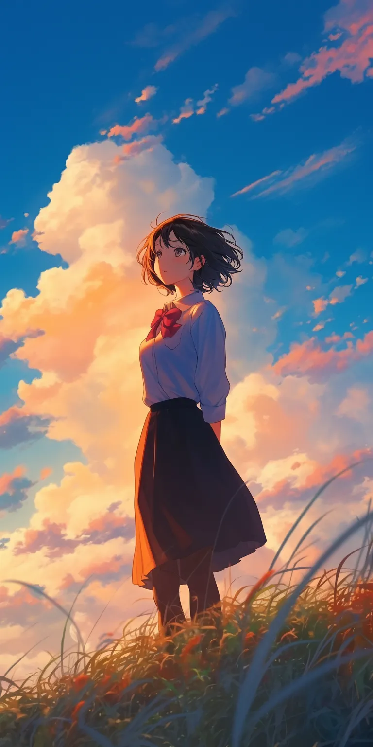 best anime wallpapers sky, ghibli, 1920x1080, haru, sunset