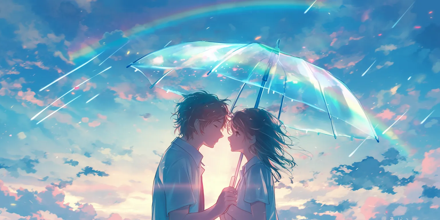 anime couple wallpaper rain, kissing, romantic, noragami, hyouka