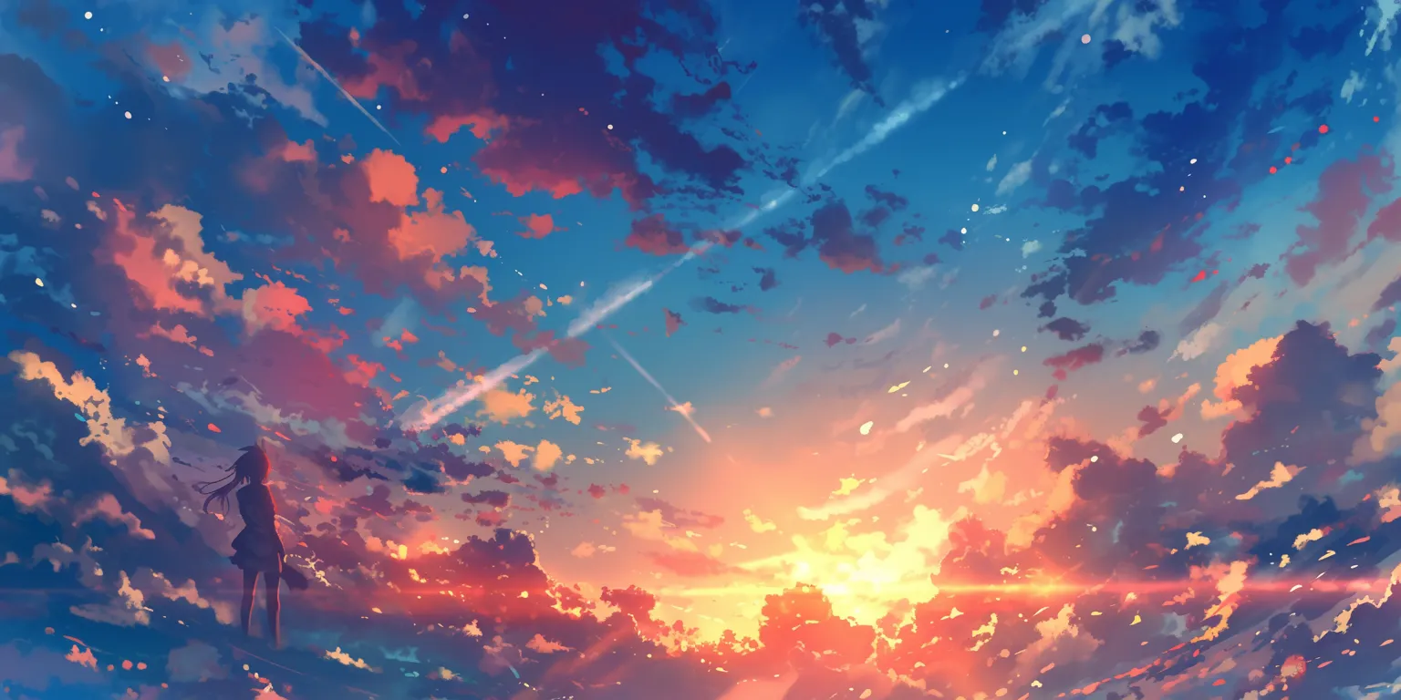 iphone anime wallpaper sky, sunset, 2560x1440, ciel, 3440x1440