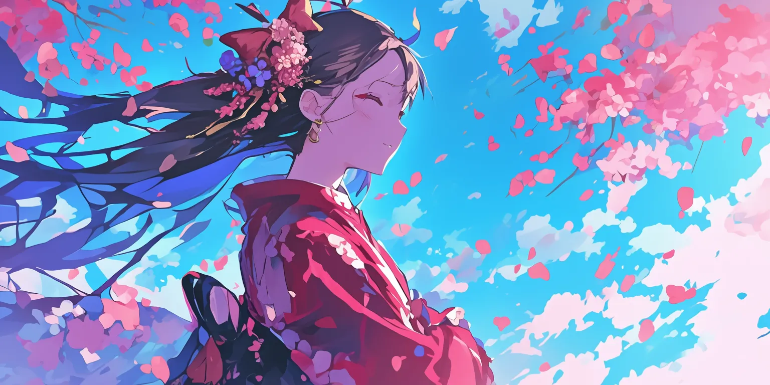 moving anime wallpaper nezuko, kaguya, sakura, kamisama, blossom