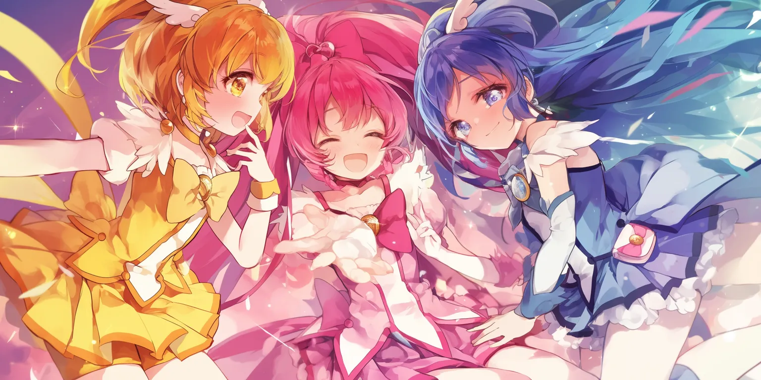 glitter force wallpaper madoka, umineko, vtuber, cardcaptor, 1920x1080