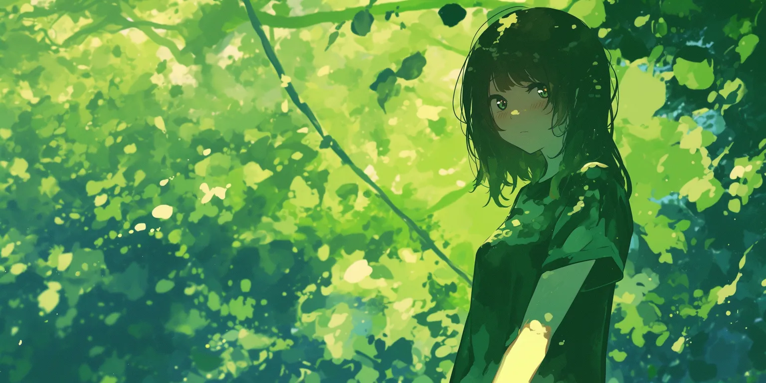 anime green wallpaper hyouka, forest, mushishi, green, 1366x768