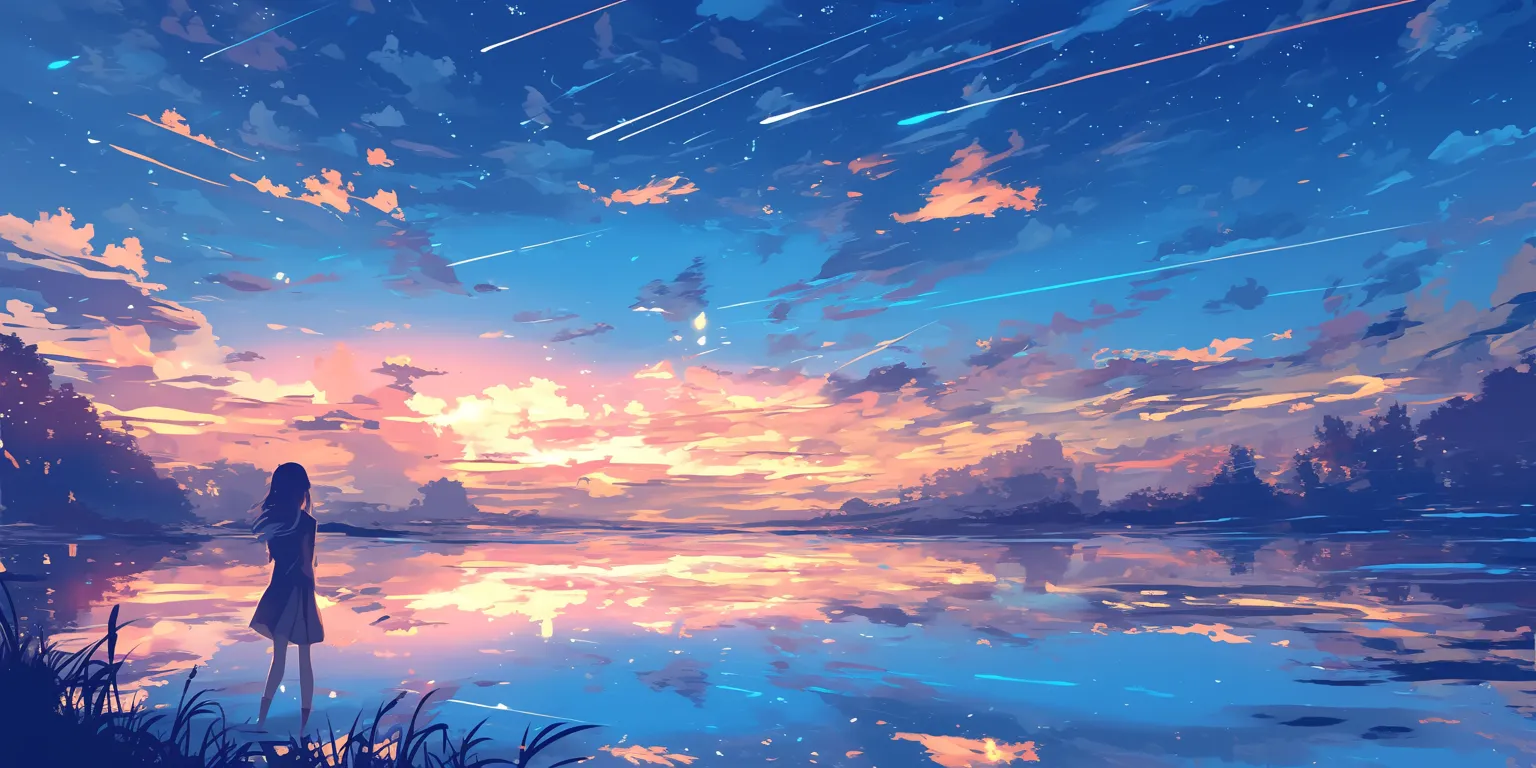 wallpaper aesthetic anime 2560x1440, 3440x1440, 1920x1080, sky, scenery