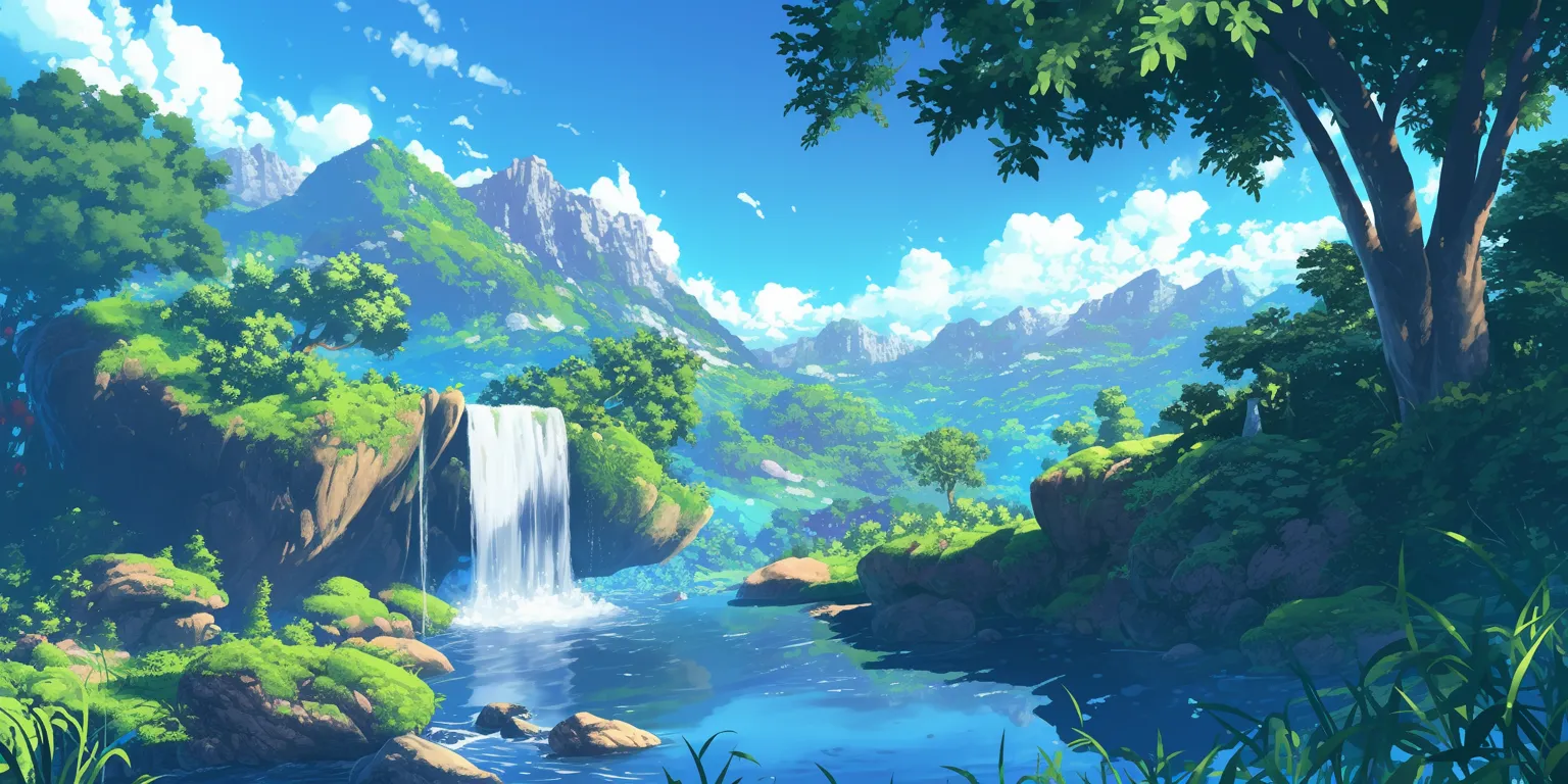 cartoon desktop wallpaper evergarden, backgrounds, scenery, ghibli, landscape