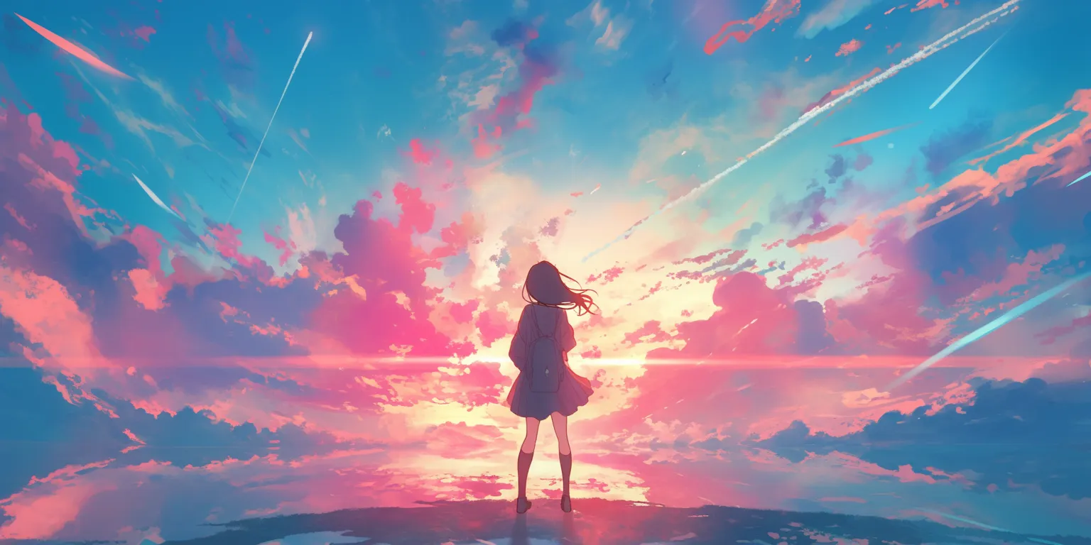 anime wallpaper 4k sky, ocean, ghibli, sunset, flcl