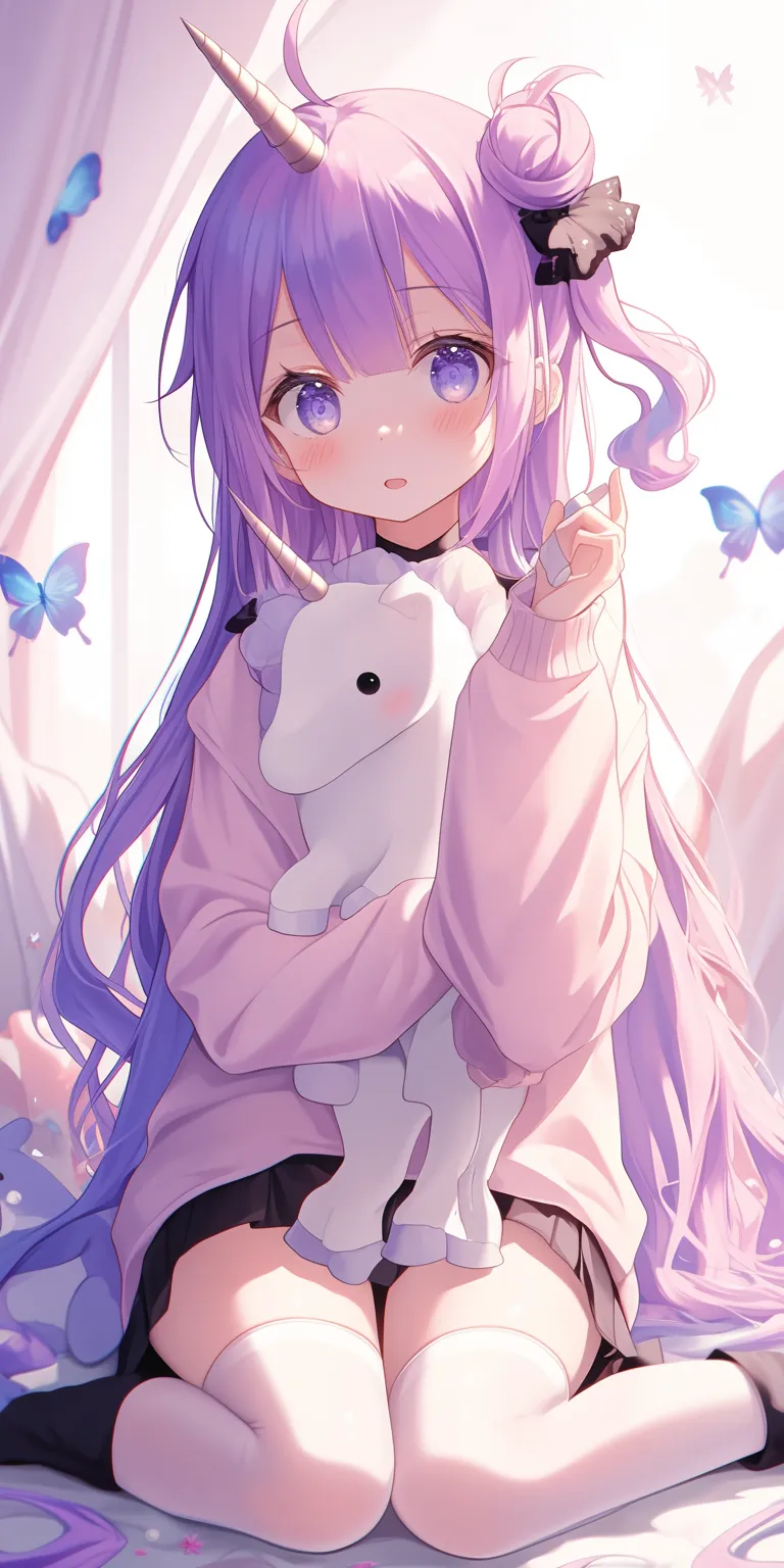 unicorn wallpaper cute violet, tohka, kawaii, kuroko