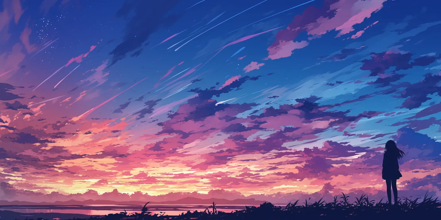 anime backgrounds for computer sunset, sky, 2560x1440, 3440x1440, ciel