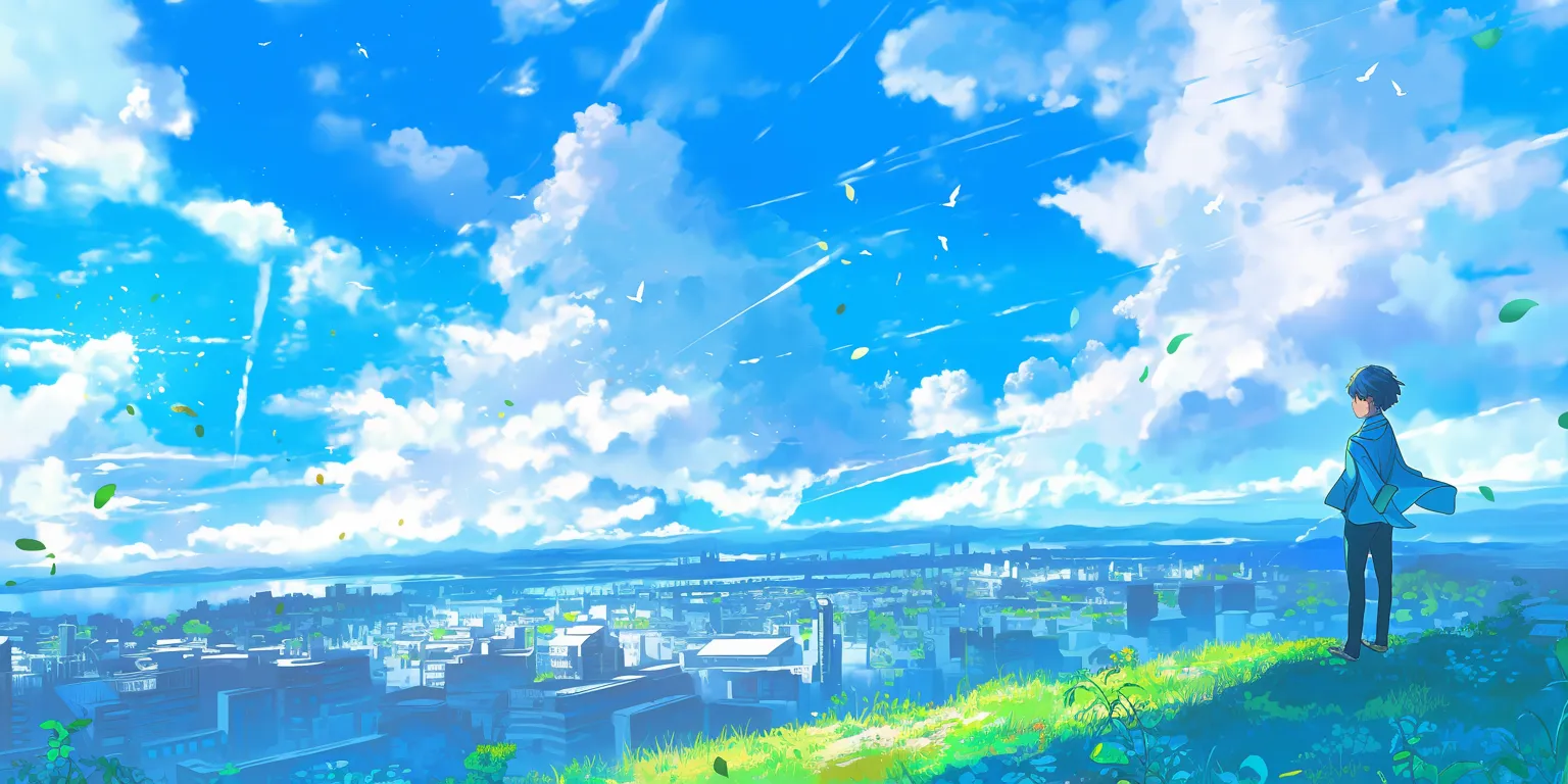 cartoon desktop wallpaper ciel, evergarden, sky, 2560x1440, 3440x1440