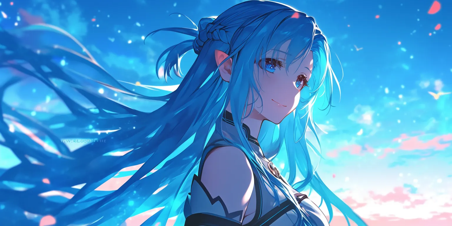 asuna yuuki wallpaper aqua, asuna, sao, miku, hatsune