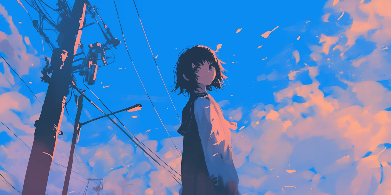 simple anime wallpaper flcl, sky, dazai, ciel, haru