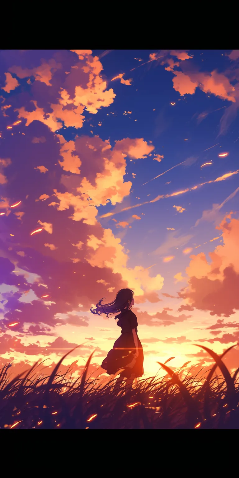 free anime wallpaper sky, sunset, lockscreen, noragami, hyouka