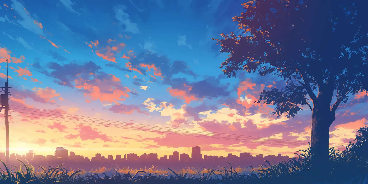 aesthetic anime background 3440x1440, sunset, flcl, hyouka, backgrounds