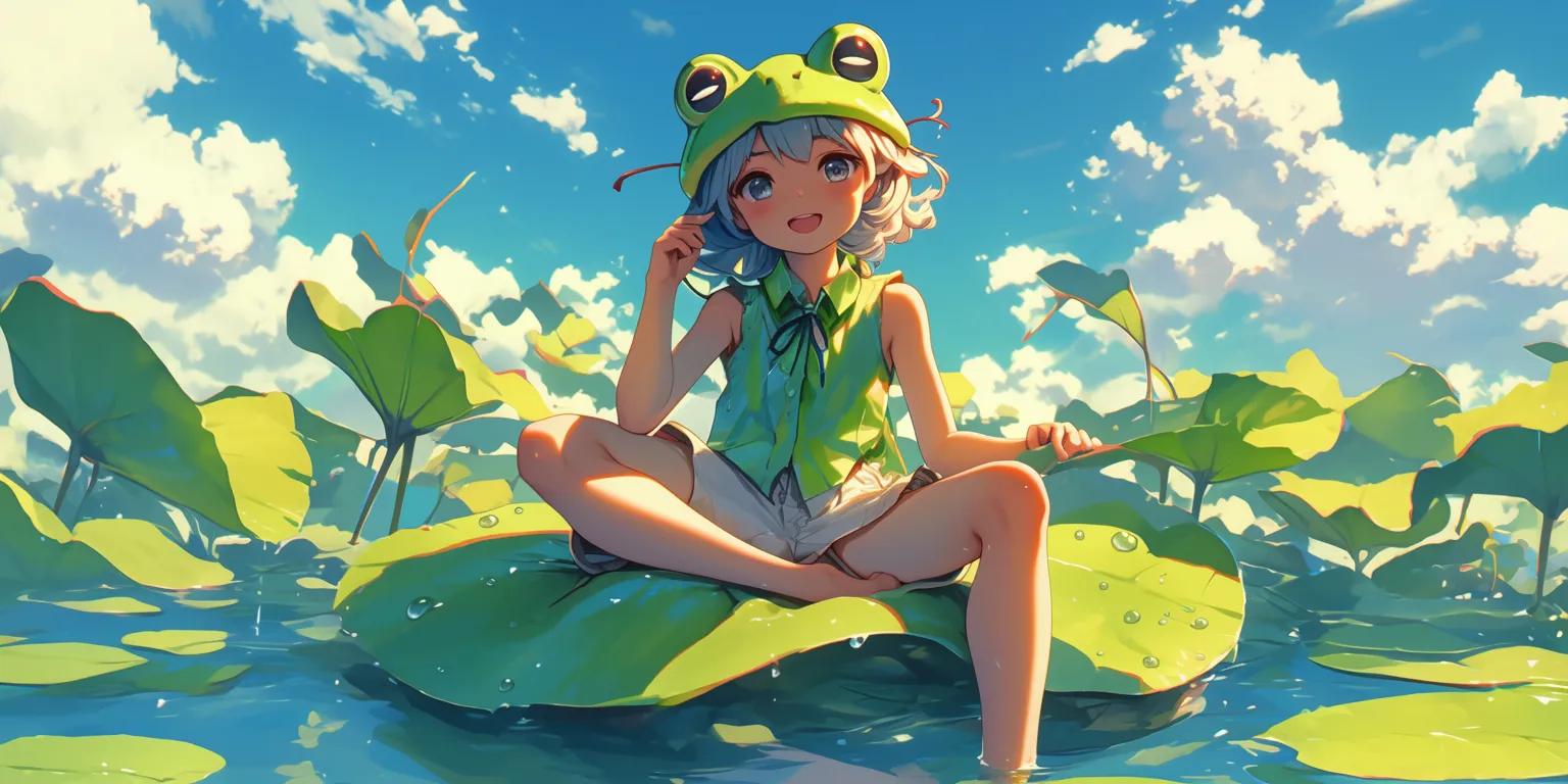 cute frog wallpaper frog, yotsuba, denji, ghibli, ocean