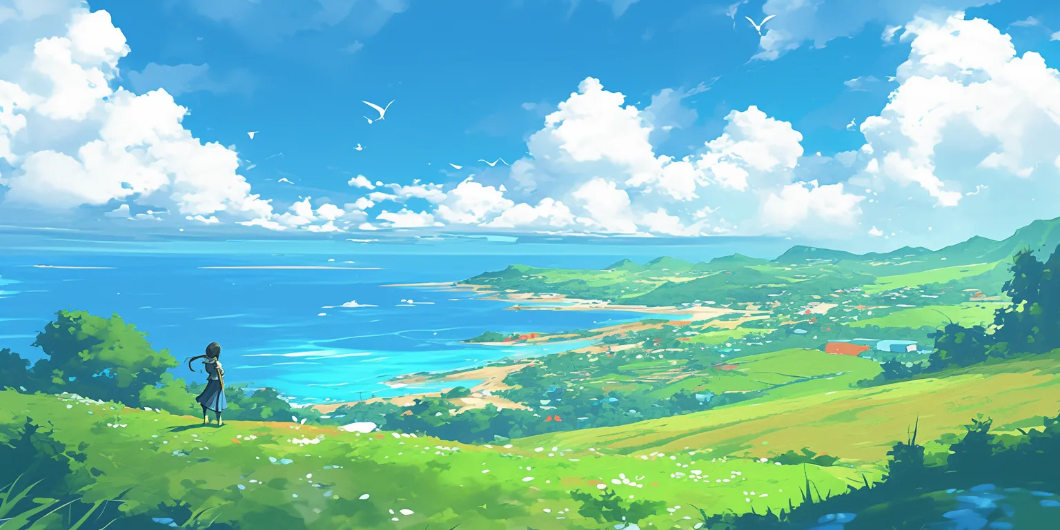 moving backgrounds for pc ghibli, ocean, scenery, 2560x1440