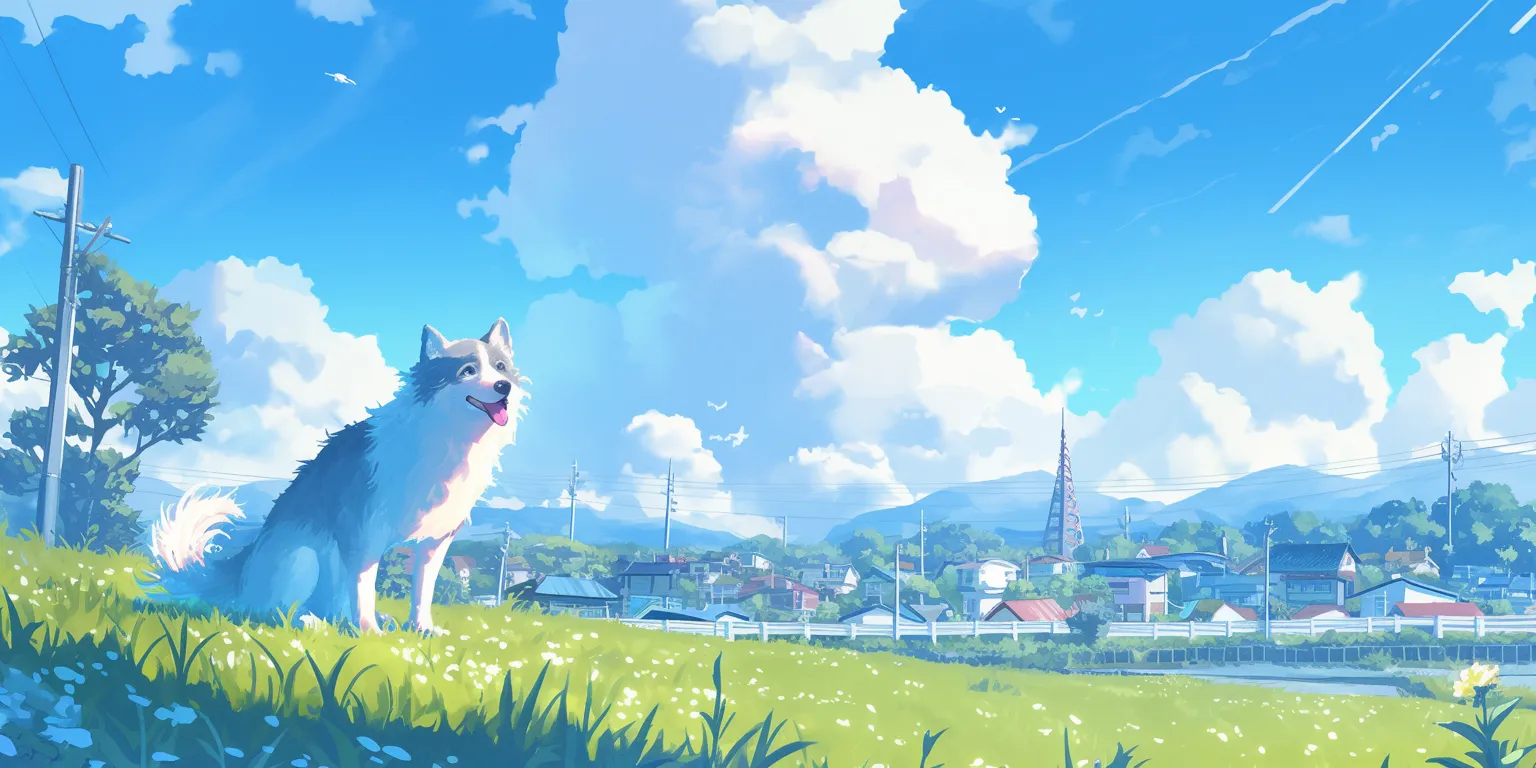 cute dogs wallpapers ghibli, yuujinchou, evergarden, sky, 3440x1440