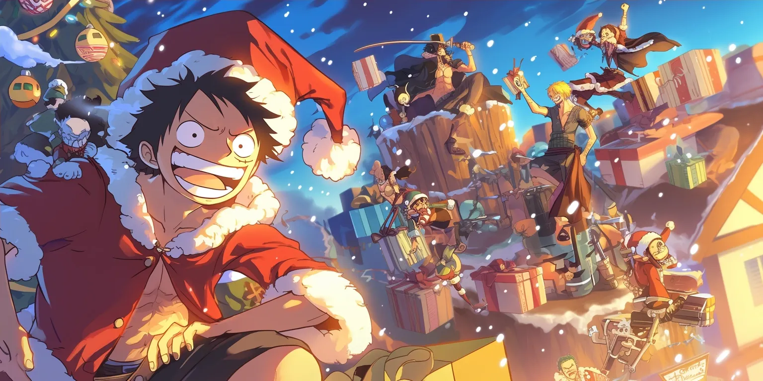 one piece christmas wallpaper whitebeard, luffy, wano, christmas, xmas