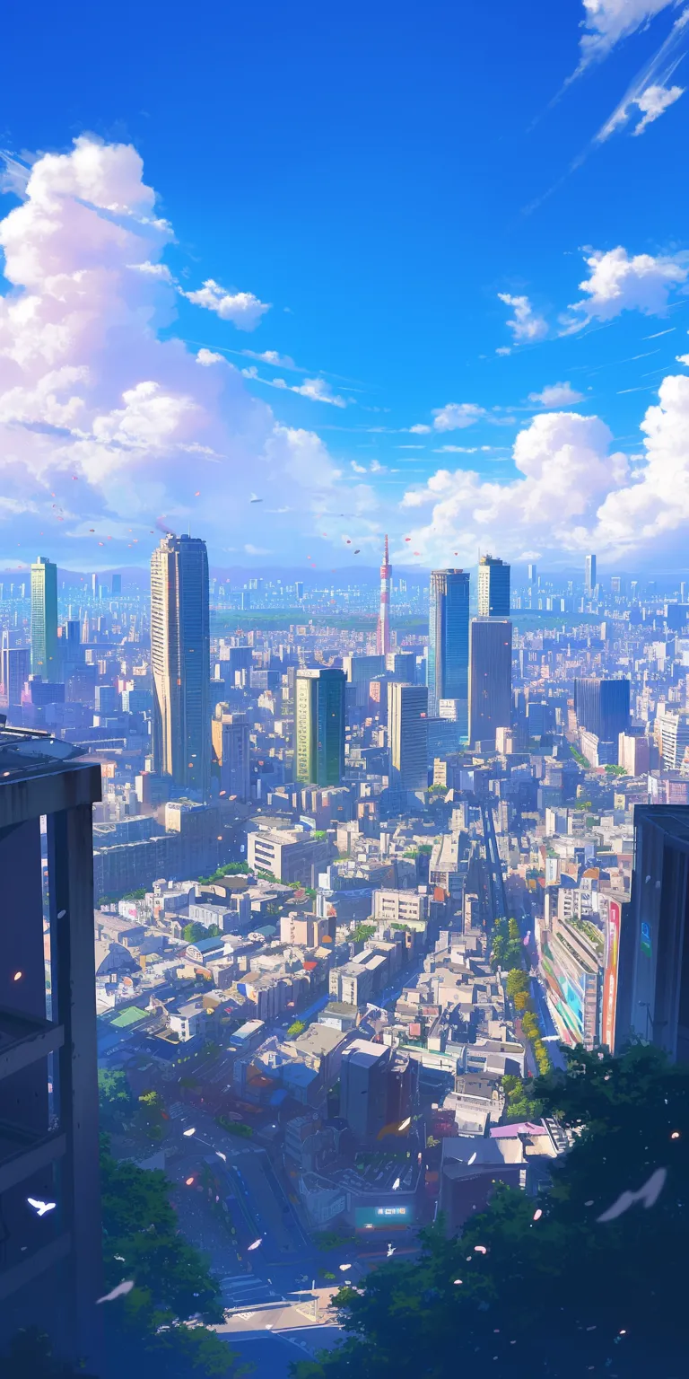 anime city wallpaper 3440x1440, tokyo, city, sky, macross