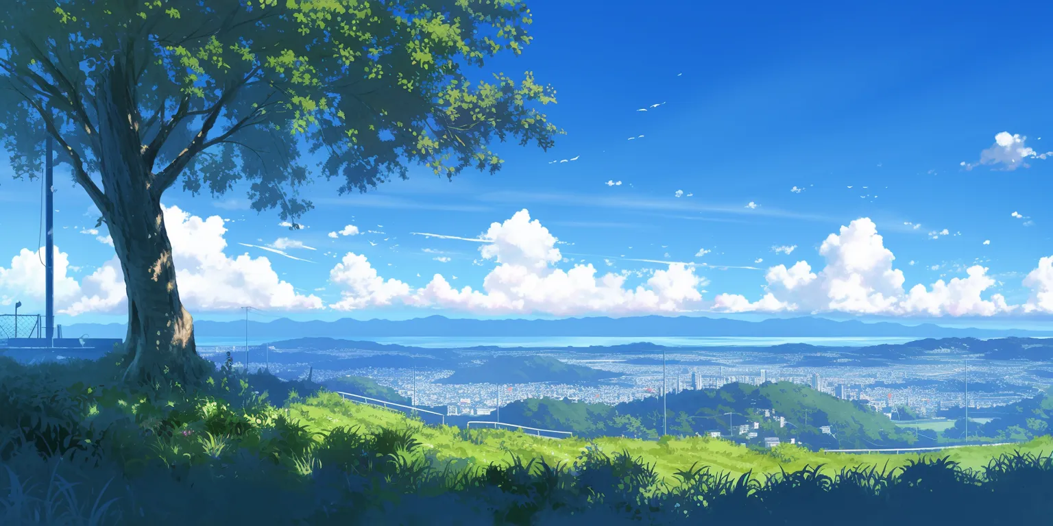 anime scenery background evergarden, scenery, mountain, landscape, ghibli