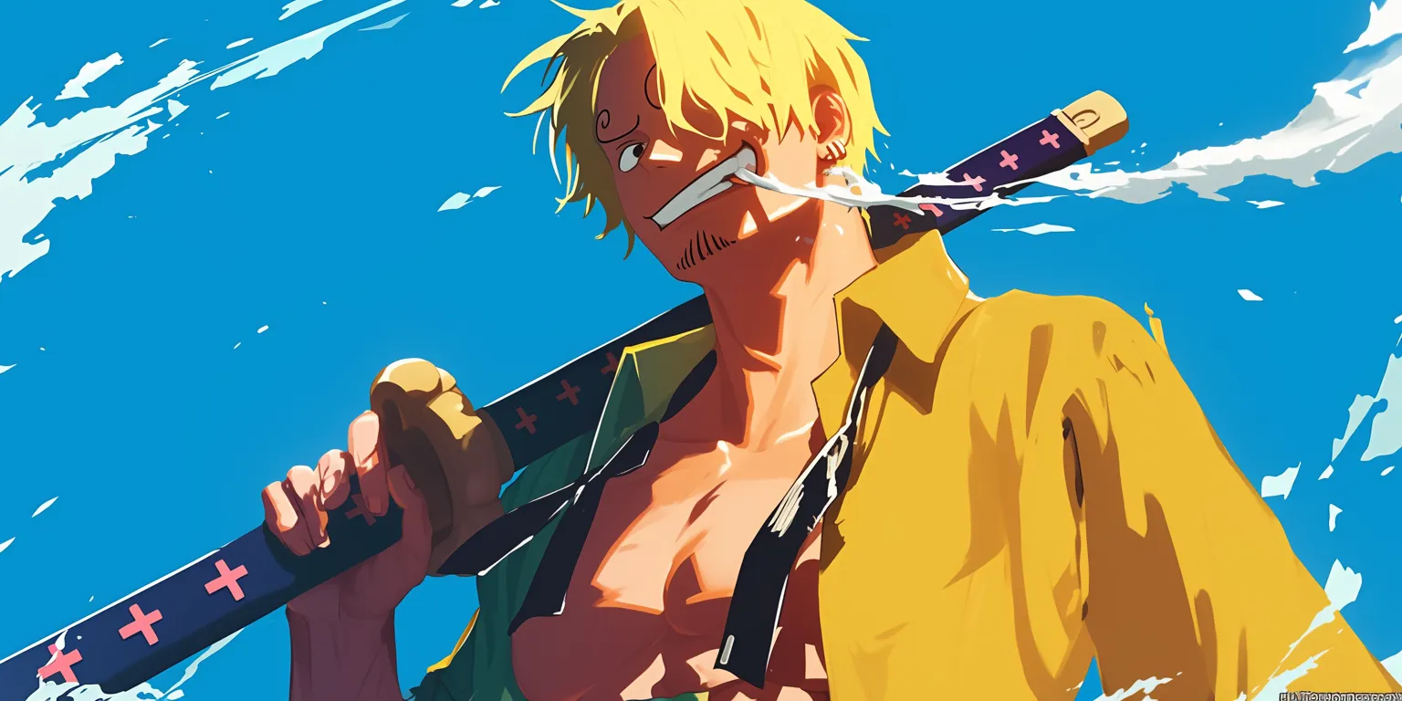 one piece minimalist wallpaper sanji, sabo, denji, zoro, shanks