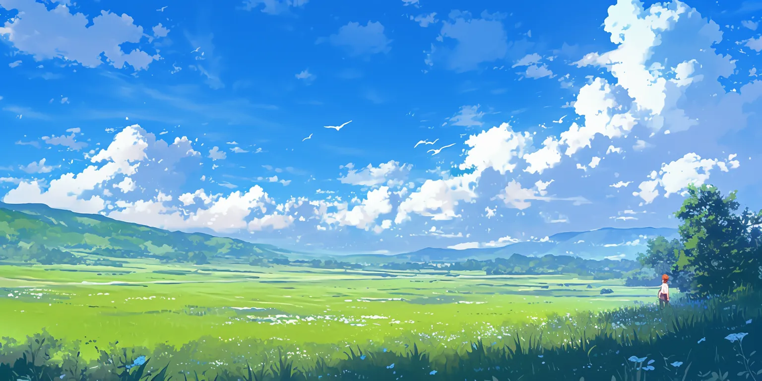 anime background hd evergarden, ghibli, field, 2560x1440, yuujinchou