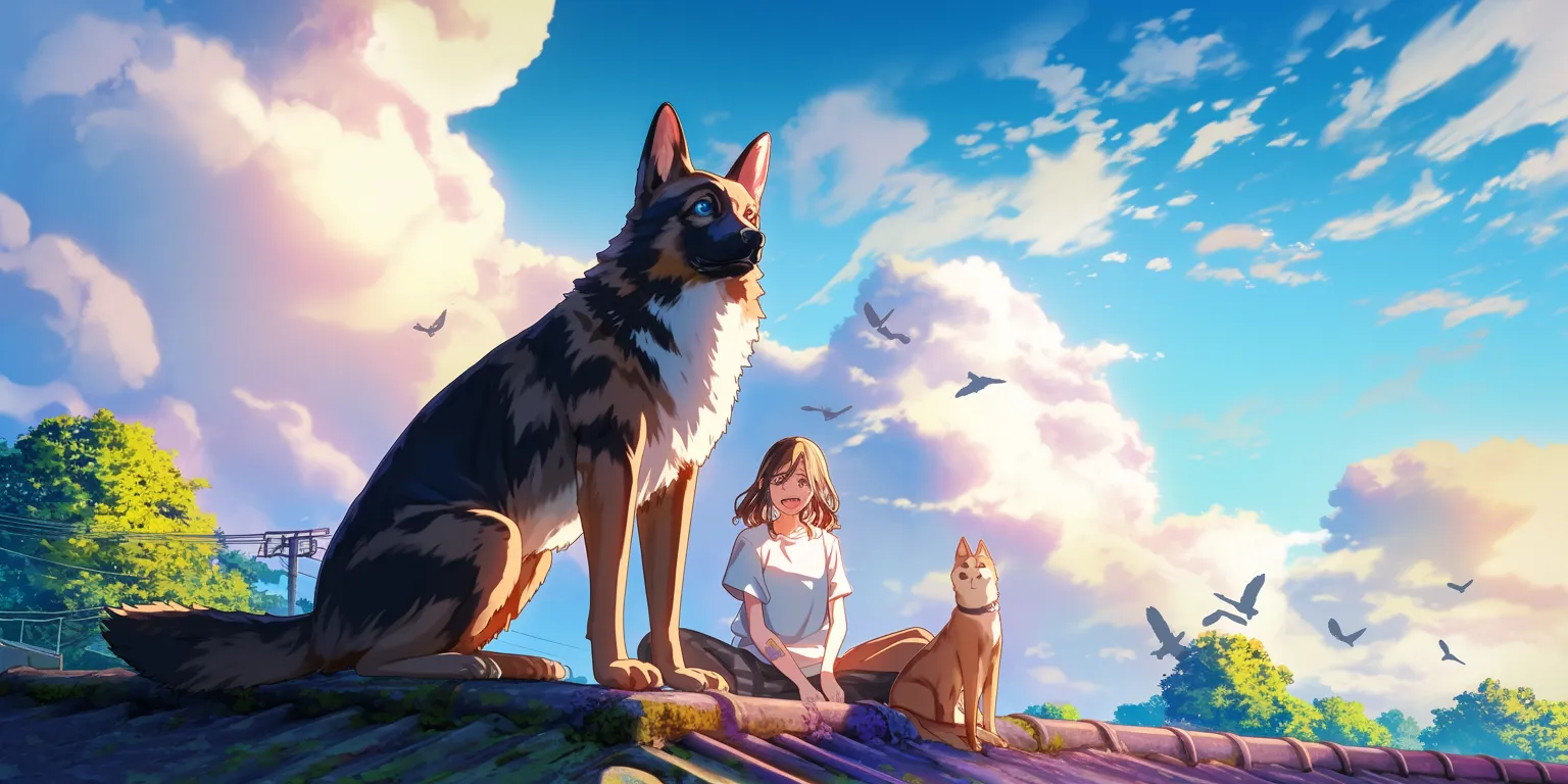 cat and dog wallpaper ghibli, howl's, annie, sky, evergarden