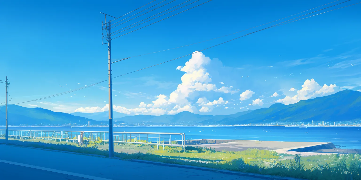 anime backgrounds iphone scenery, landscape, study, sky, 3440x1440