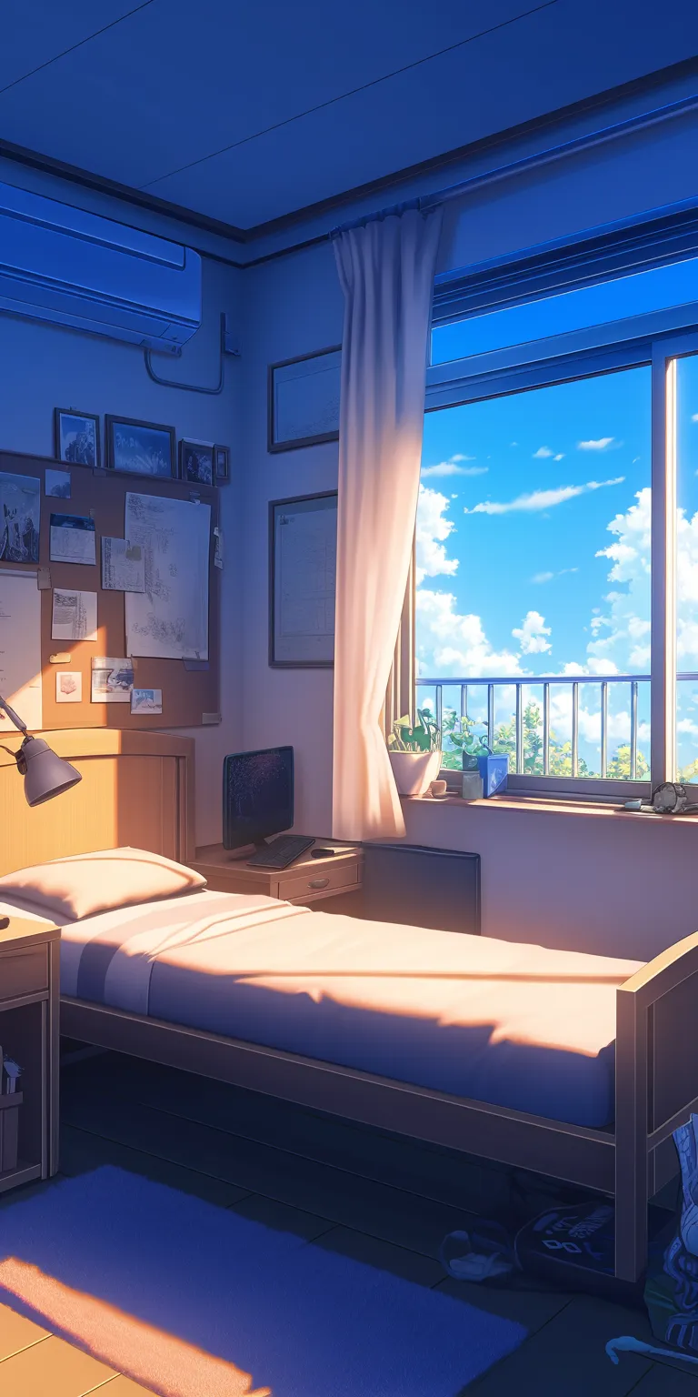 anime bedroom background bedroom, room, windows, lofi, ultrawide