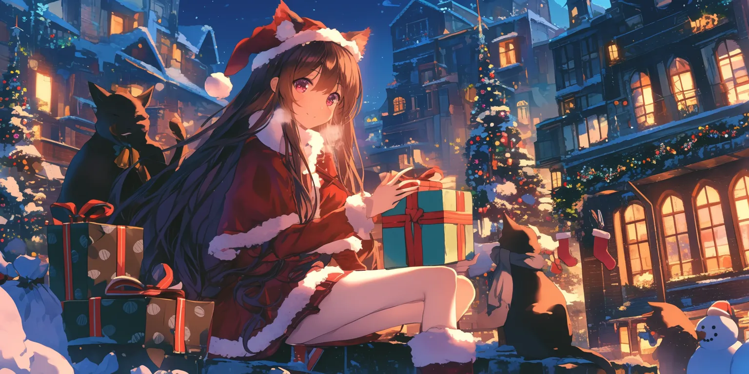 anime christmas wallpaper christmas, xmas, 1920x1080, 2560x1440, yumeko