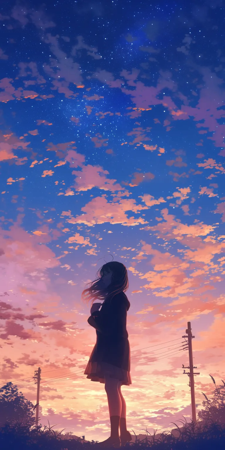 anime desktop wallpaper 4k sky, lockscreen, sunset, nishimiya, noragami