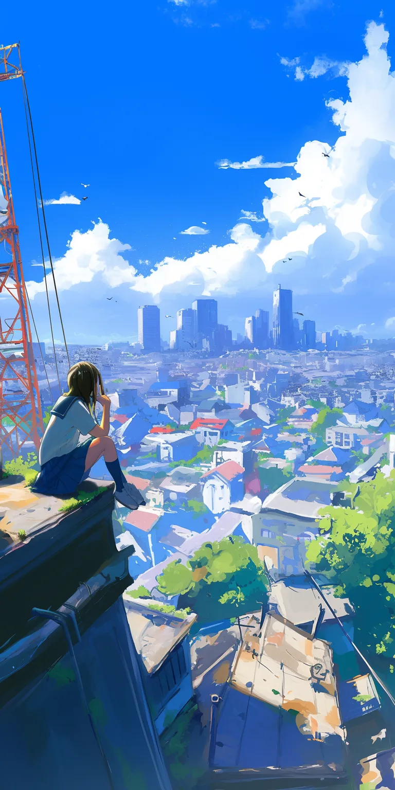 best anime wallpapers flcl, city, ghibli, tokyo, 3440x1440