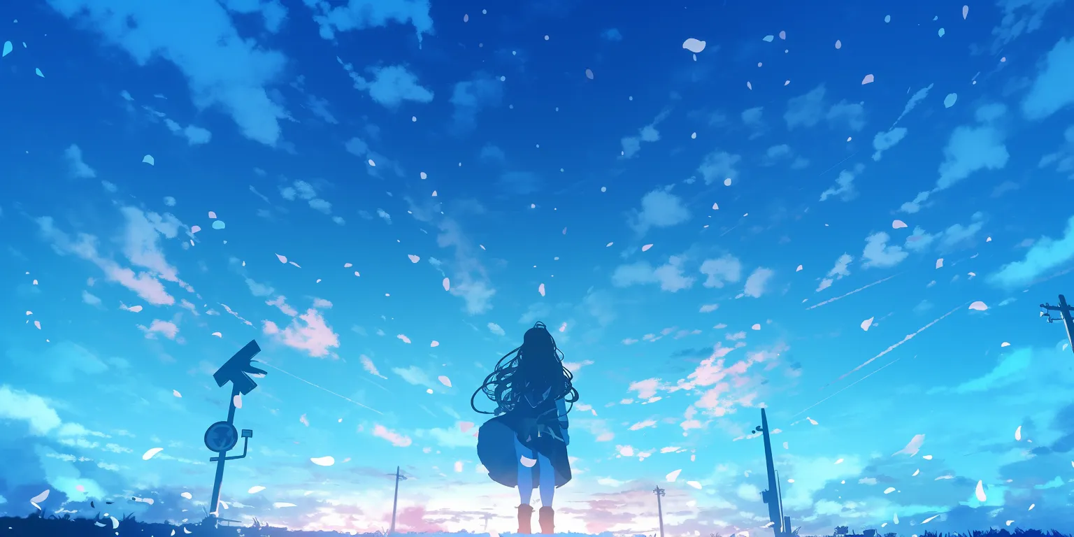 cartoon desktop wallpaper sky, erased, tomori, alone, hyouka
