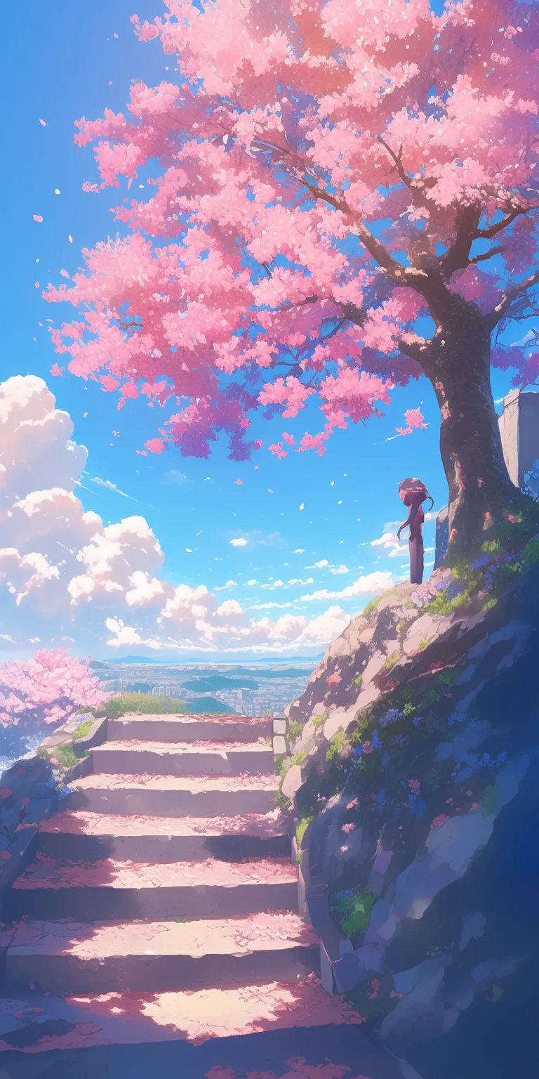 pink anime background sakura, scenery, ghibli, mushishi, noragami