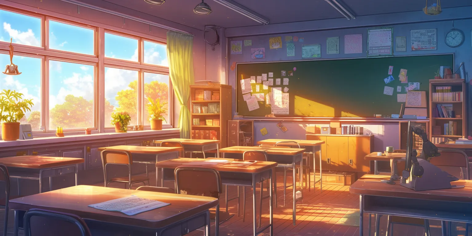 anime classroom background classroom, teacher, erased, backgrounds, shokugeki