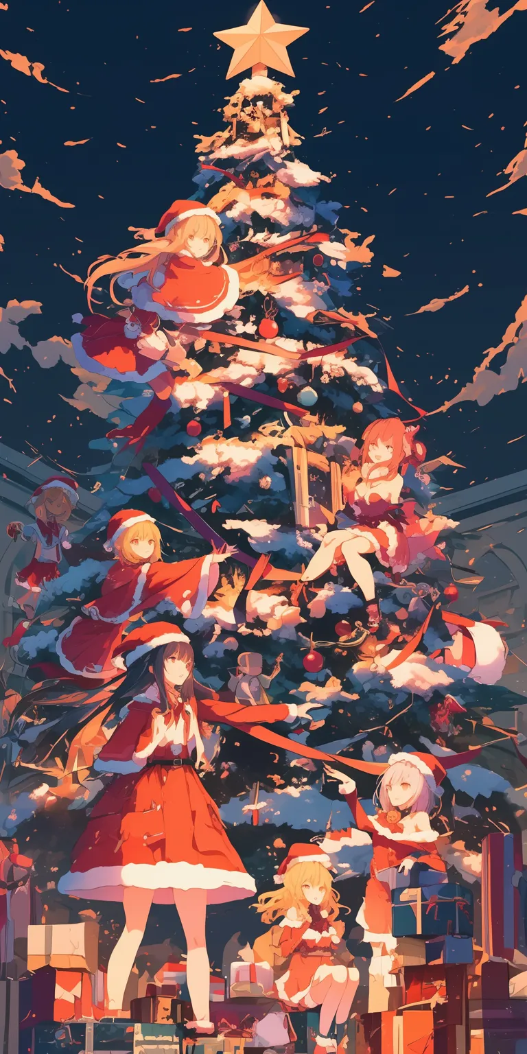 christmas anime wallpaper akatsuki, christmas, kobayashi's, franxx, rwby