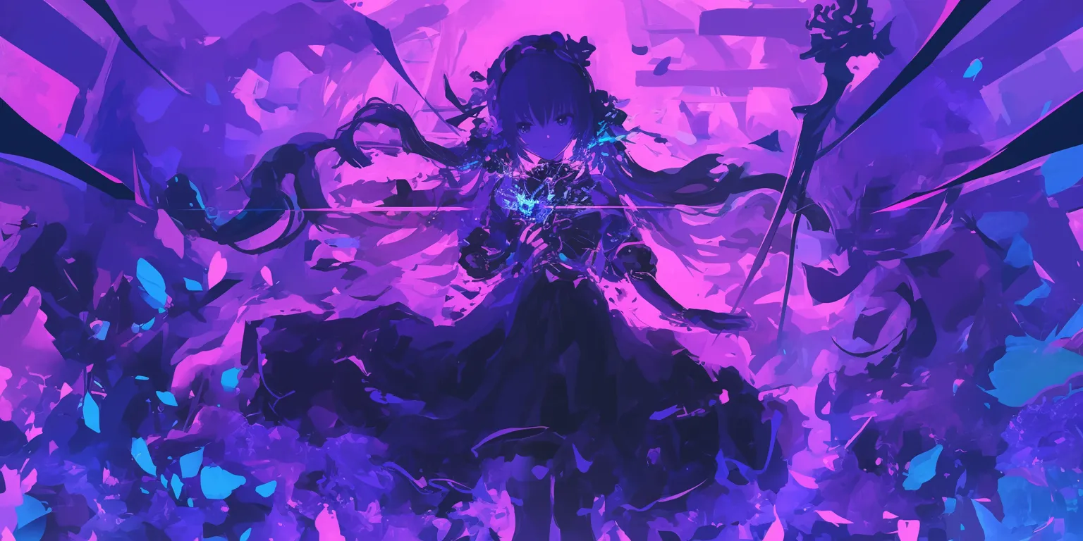 anime purple wallpaper tohka, susanoo, purple, violet, yuuki