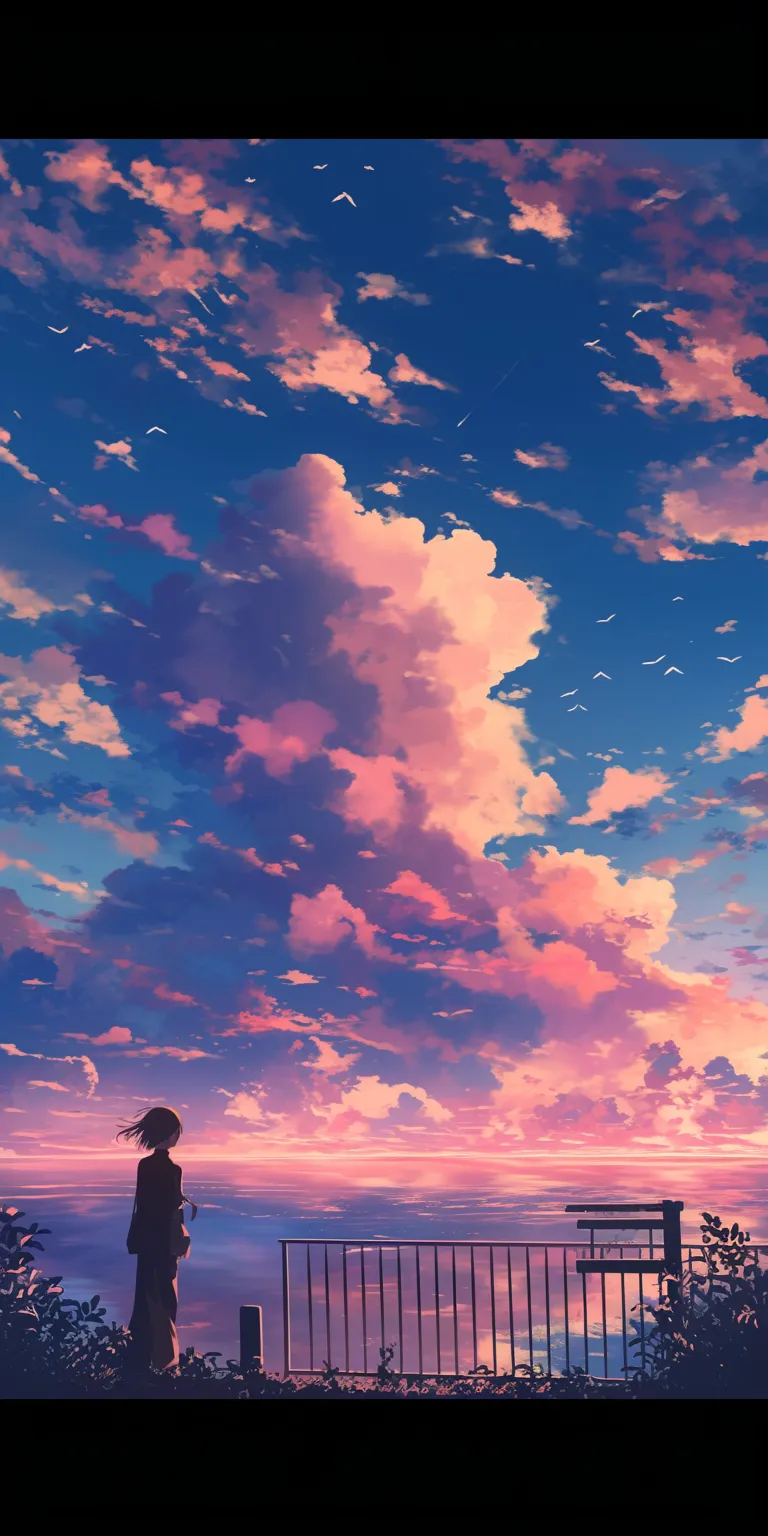 anime wallpaper iphone sky, lockscreen, sunset, flcl, ghibli